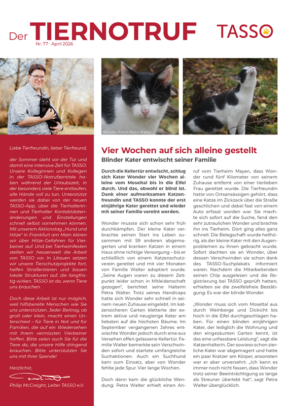 DER TIERNOTRUF Sommer 2026 (Download)