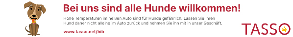 Hunde willkommen-Banner zur Aktion „Hunde im Backofen“