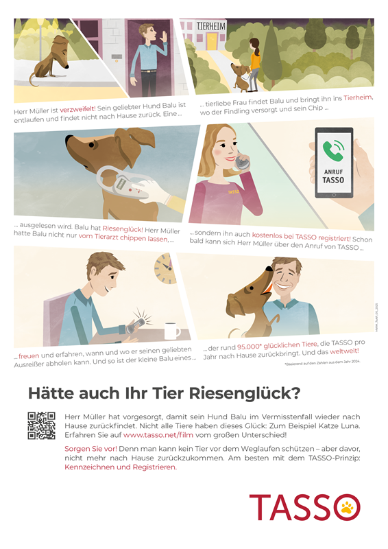 Plakat „Hätte Ihr Tier Riesenglück?" (DIN A2)