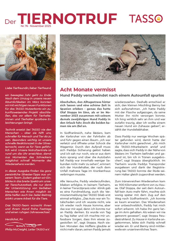 DER TIERNOTRUF Winter 2025 (Download)