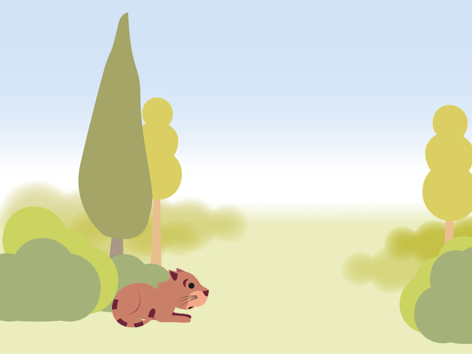 Grafik: Fundtier - ängstliche Katze versteckt sich.
