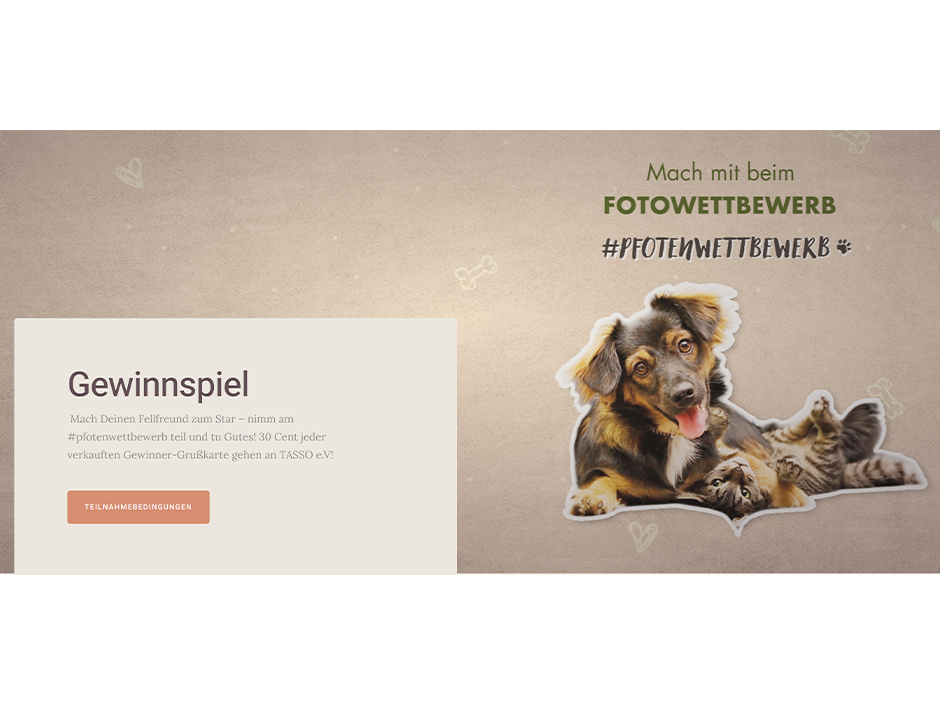 Screenshot: Gewinnspiel Pfotenglück