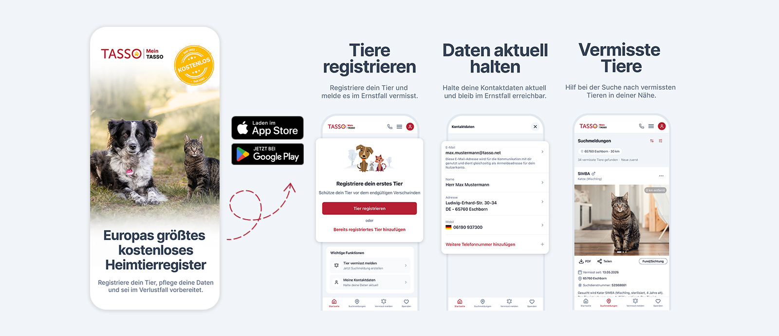 Grafik MeinTASSO-App